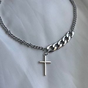 Silver cross necklace